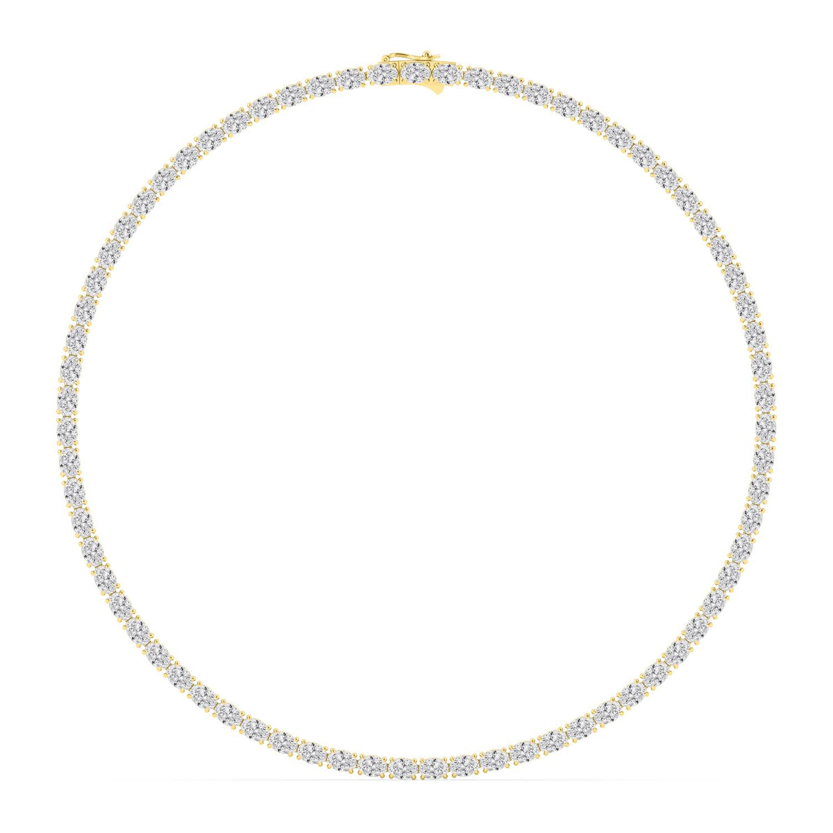 Yellow Gold / 37.60ct Lab Grown Diamond Tennis Necklace