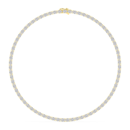 Yellow Gold / 37.60ct Lab Grown Diamond Tennis Necklace