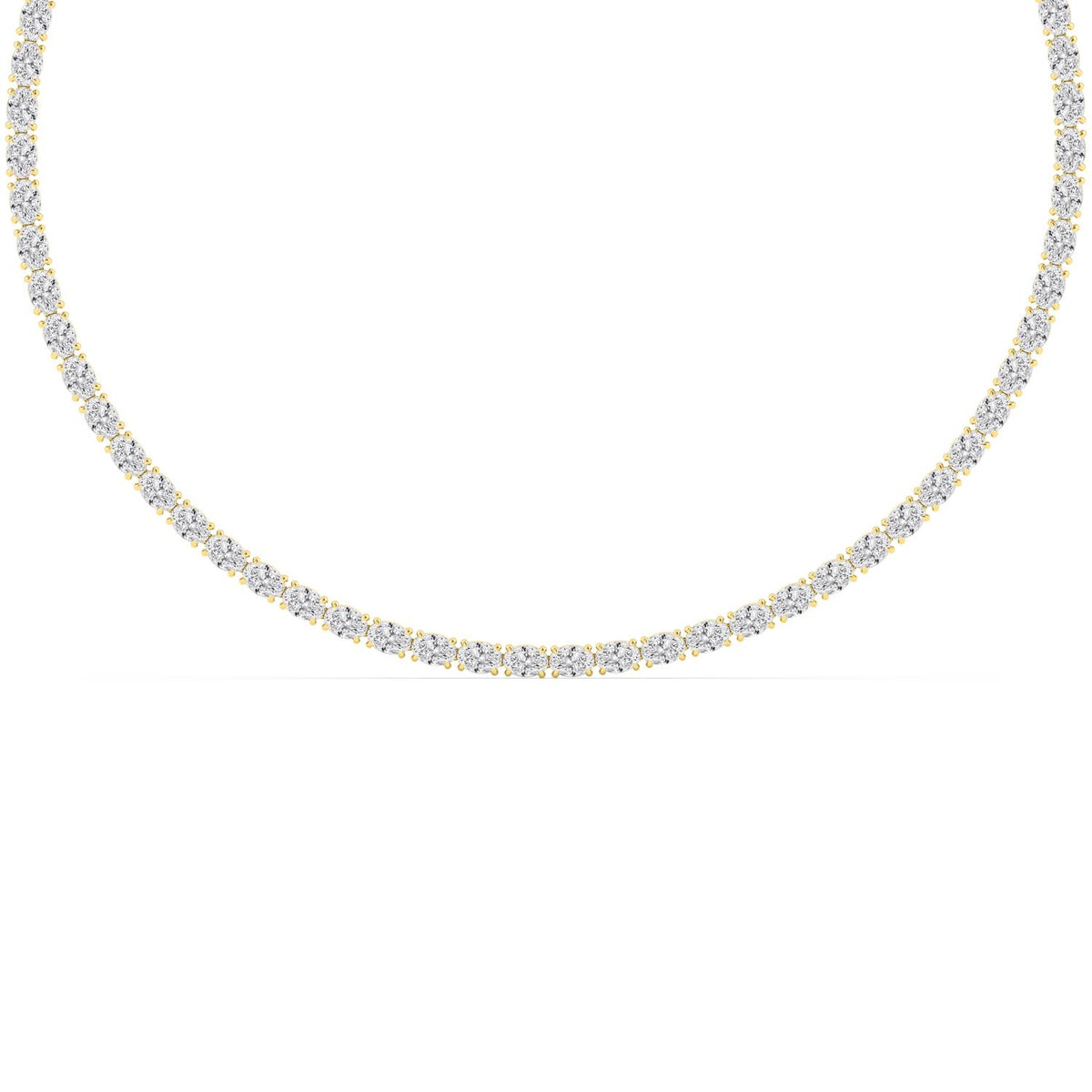 Yellow Gold / 25.90ct Lab Grown Diamond Tennis Necklace