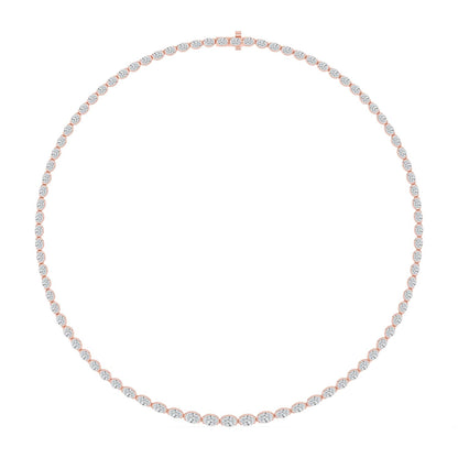 Rose Gold / 11.73ct Lab Grown Diamond Tennis Necklace