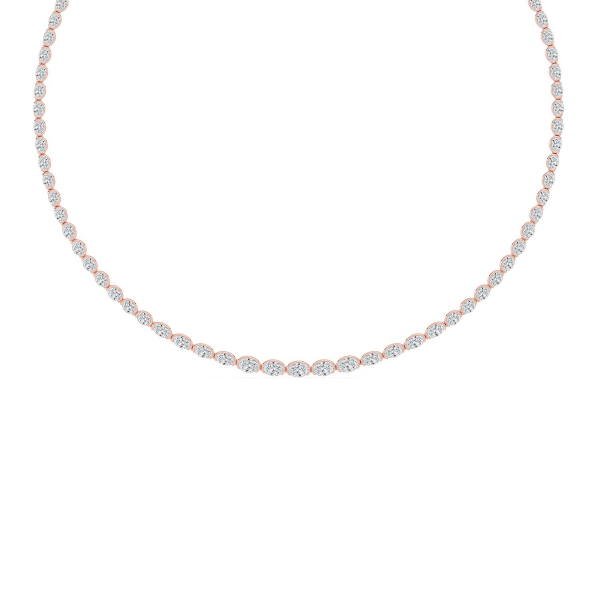 Rose Gold / 11.73ct Lab Grown Diamond Tennis Necklace