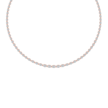 Rose Gold / 11.73ct Lab Grown Diamond Tennis Necklace