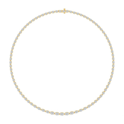 Yellow Gold / 11.73ct Lab Grown Diamond Tennis Necklace
