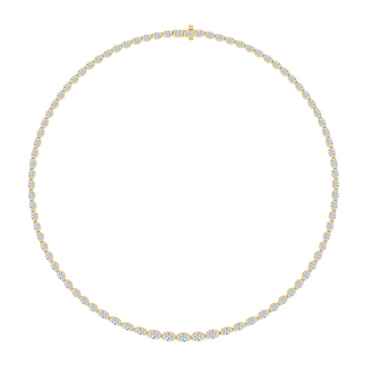 Yellow Gold / 11.73ct Lab Grown Diamond Tennis Necklace