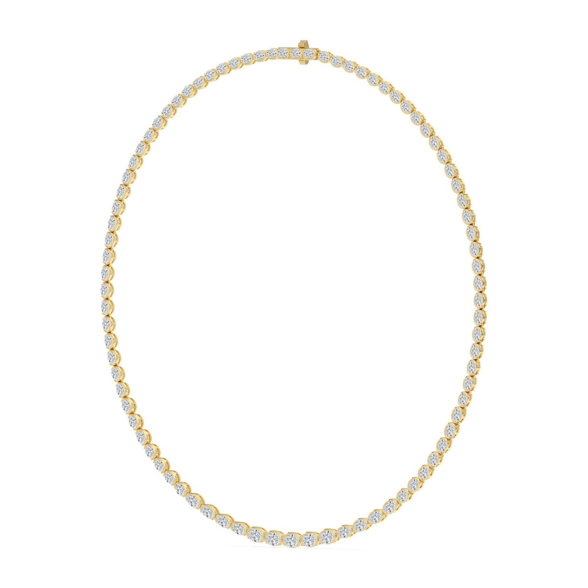 Yellow Gold / 11.73ct Lab Grown Diamond Tennis Necklace