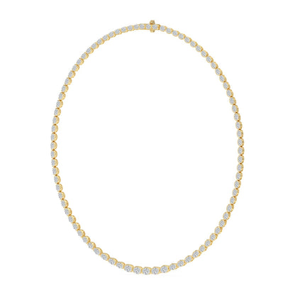 Yellow Gold / 11.73ct Lab Grown Diamond Tennis Necklace