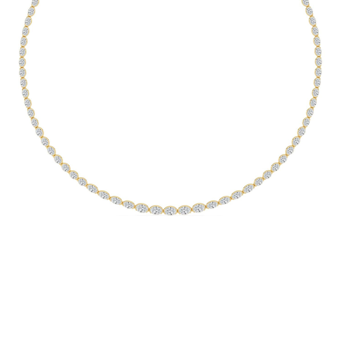 Yellow Gold / 11.73ct Lab Grown Diamond Tennis Necklace