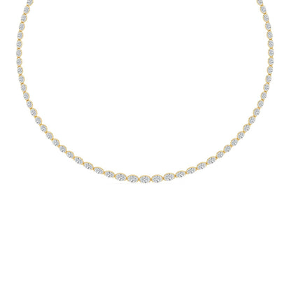 Yellow Gold / 11.73ct Lab Grown Diamond Tennis Necklace
