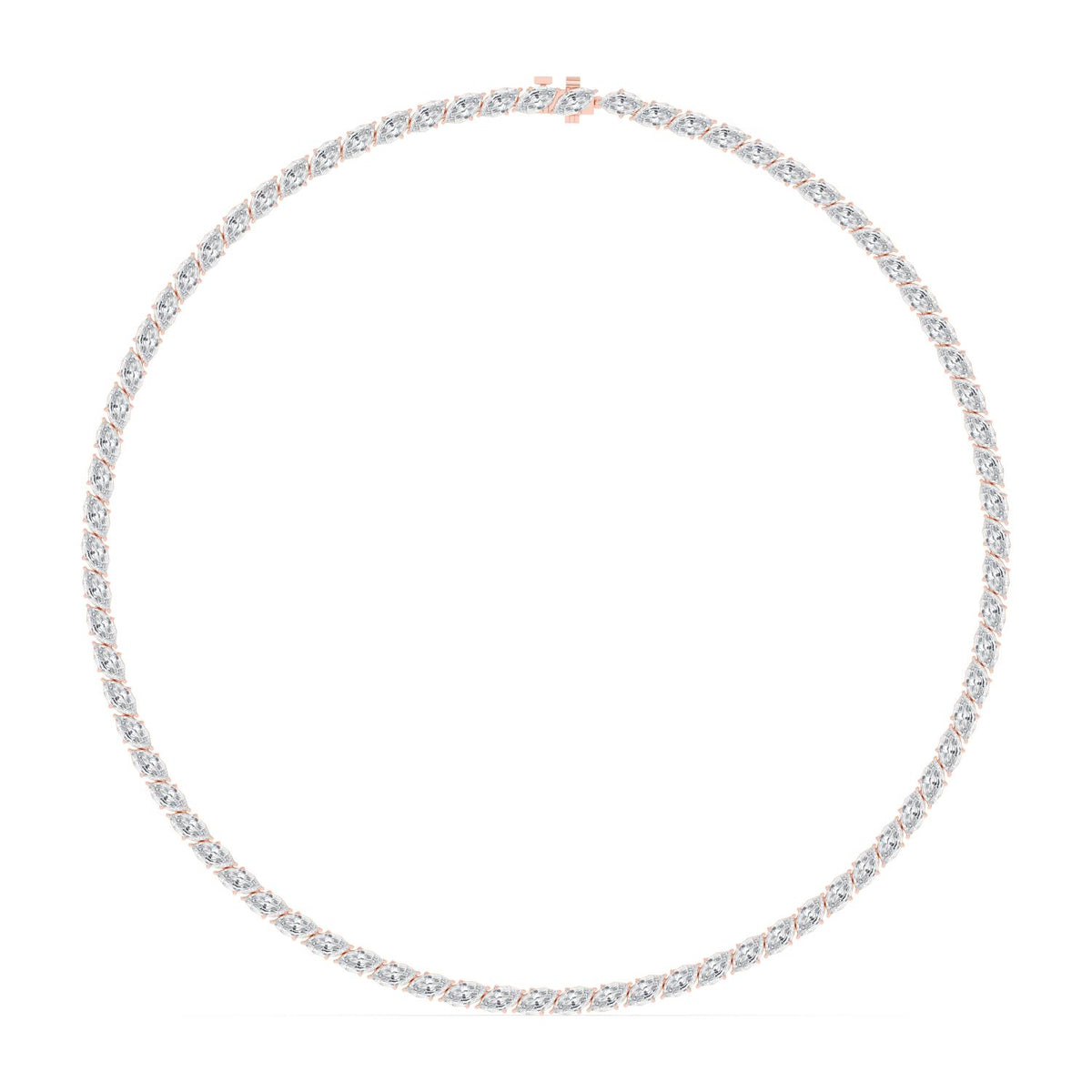 Rose Gold / 22.93ct Lab Grown Diamond Tennis Necklace