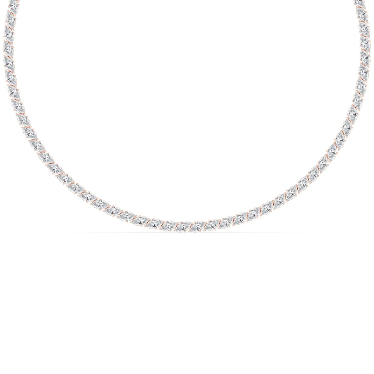 Rose Gold / 22.93ct Lab Grown Diamond Tennis Necklace