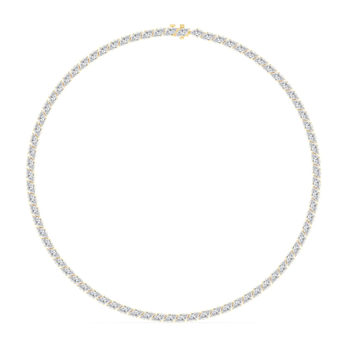 Yellow Gold / 22.93ct Lab Grown Diamond Tennis Necklace