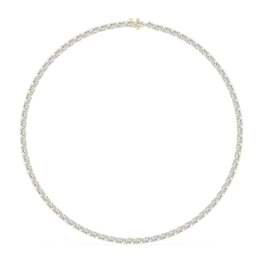 Yellow Gold / 22.93ct Lab Grown Diamond Tennis Necklace