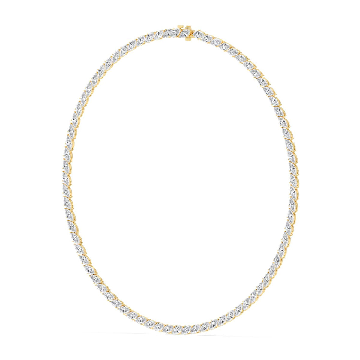 Yellow Gold / 22.93ct Lab Grown Diamond Tennis Necklace