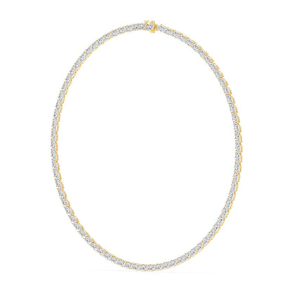 Yellow Gold / 22.93ct Lab Grown Diamond Tennis Necklace