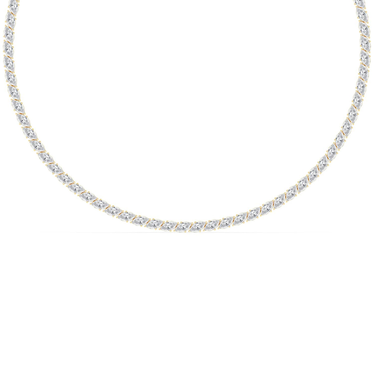 Yellow Gold / 22.93ct Lab Grown Diamond Tennis Necklace