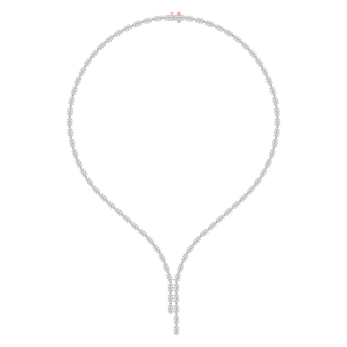 Rose Gold / 24.34ct Lab Grown Diamond Tennis Necklace