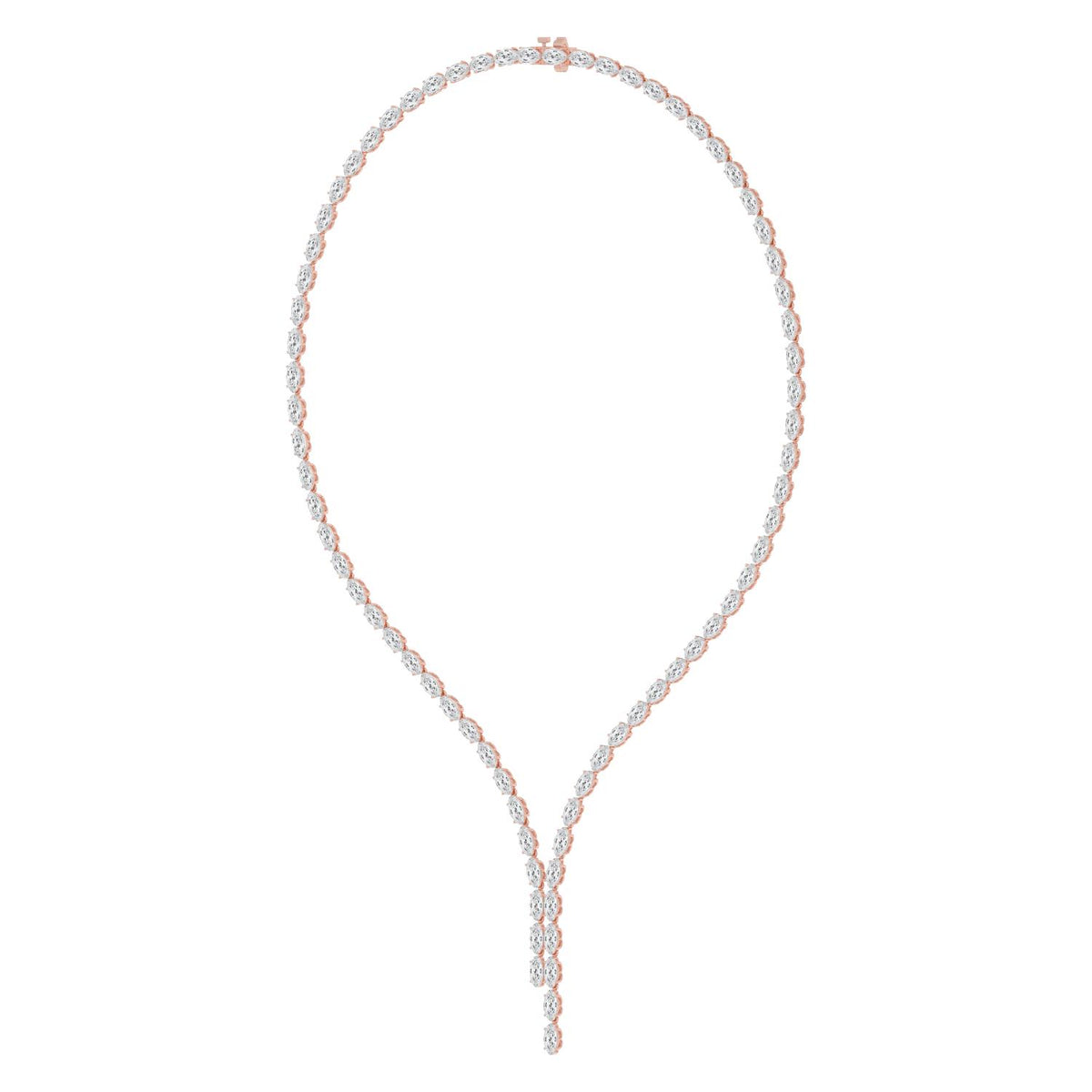 Rose Gold / 24.34ct Lab Grown Diamond Tennis Necklace