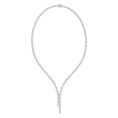 Rose Gold / 24.34ct Lab Grown Diamond Tennis Necklace