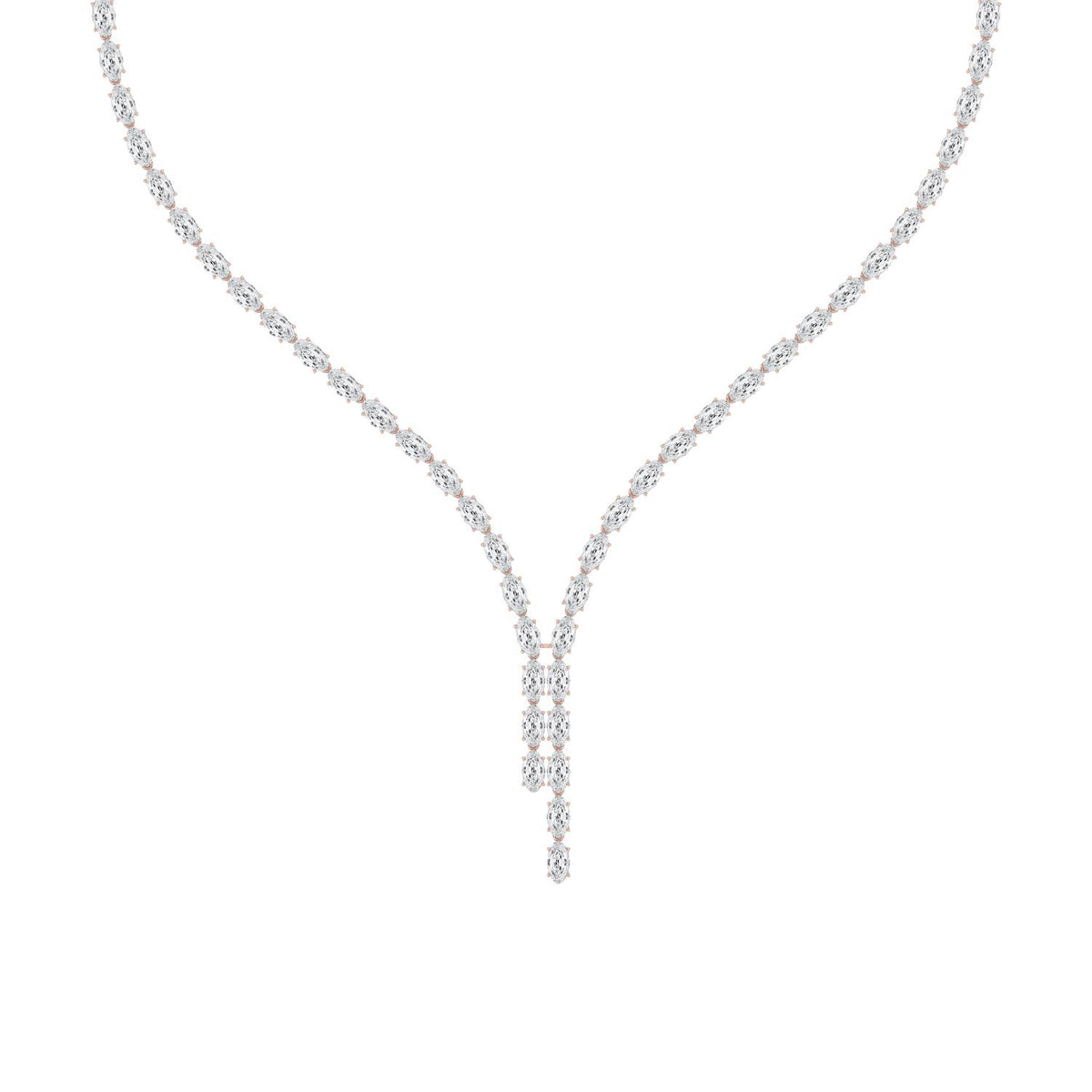 Rose Gold / 24.34ct Lab Grown Diamond Tennis Necklace