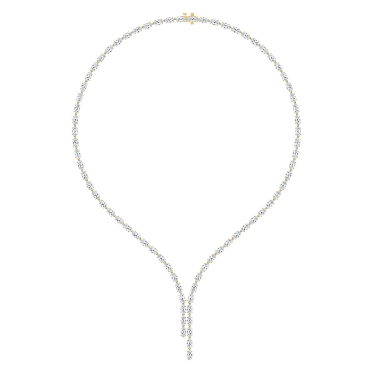 Yellow Gold / 24.34ct Lab Grown Diamond Tennis Necklace