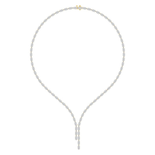 Yellow Gold / 24.34ct Lab Grown Diamond Tennis Necklace