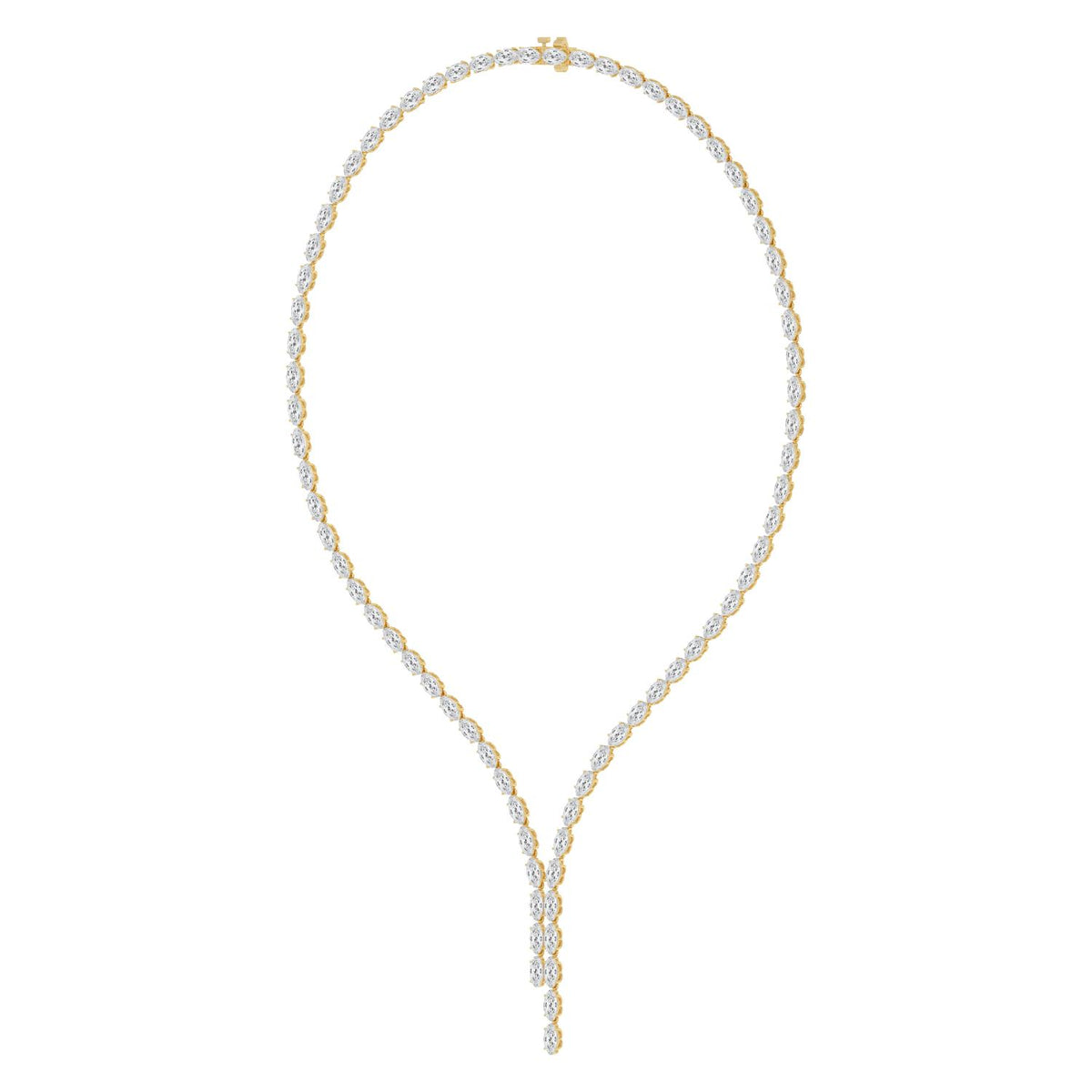 Yellow Gold / 24.34ct Lab Grown Diamond Tennis Necklace