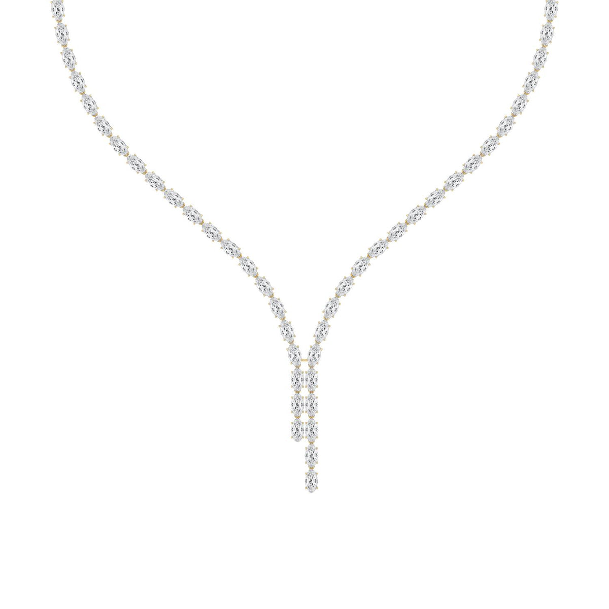 Yellow Gold / 24.34ct Lab Grown Diamond Tennis Necklace