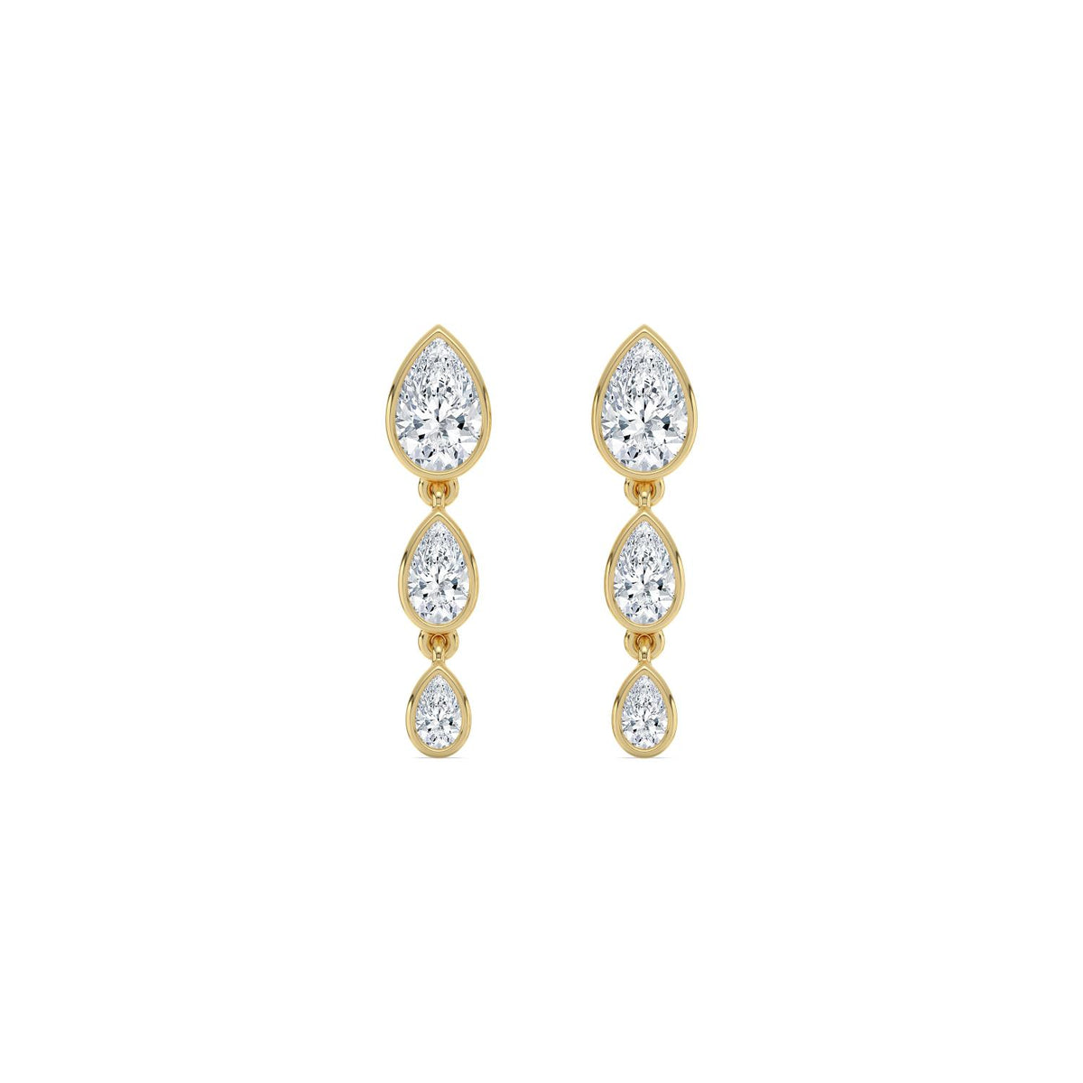 Yellow Gold / 1.76ct Lab Grown Diamond Earrings