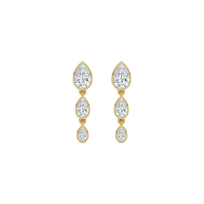 Yellow Gold / 1.76ct Lab Grown Diamond Earrings