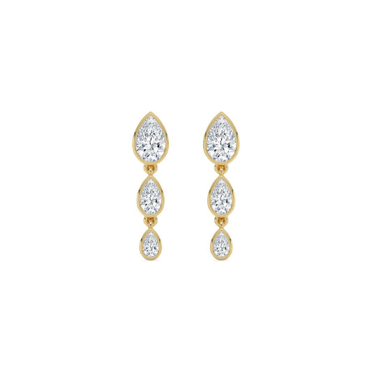 Yellow Gold / 1.76ct Lab Grown Diamond Earrings