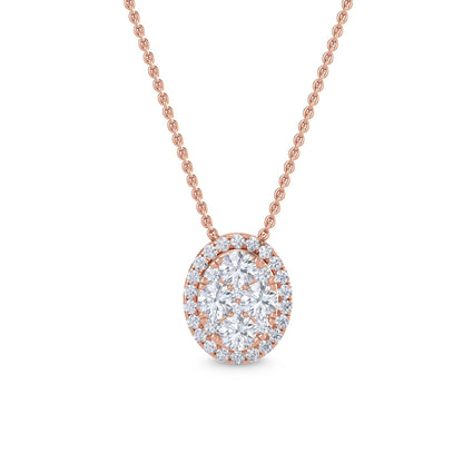 Rose Gold / 0.57ct Lab Grown Diamond Cluster Pendant