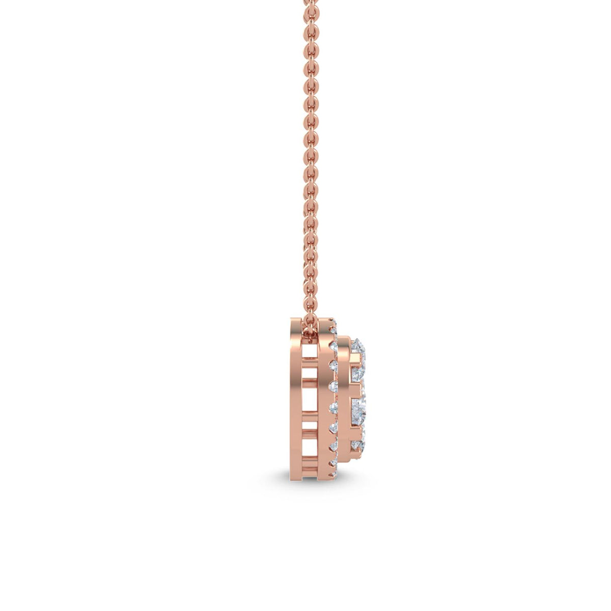 Rose Gold / 0.57ct Lab Grown Diamond Cluster Pendant