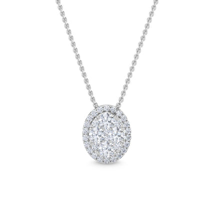 White Gold / 0.57ct Lab Grown Diamond Cluster Pendant