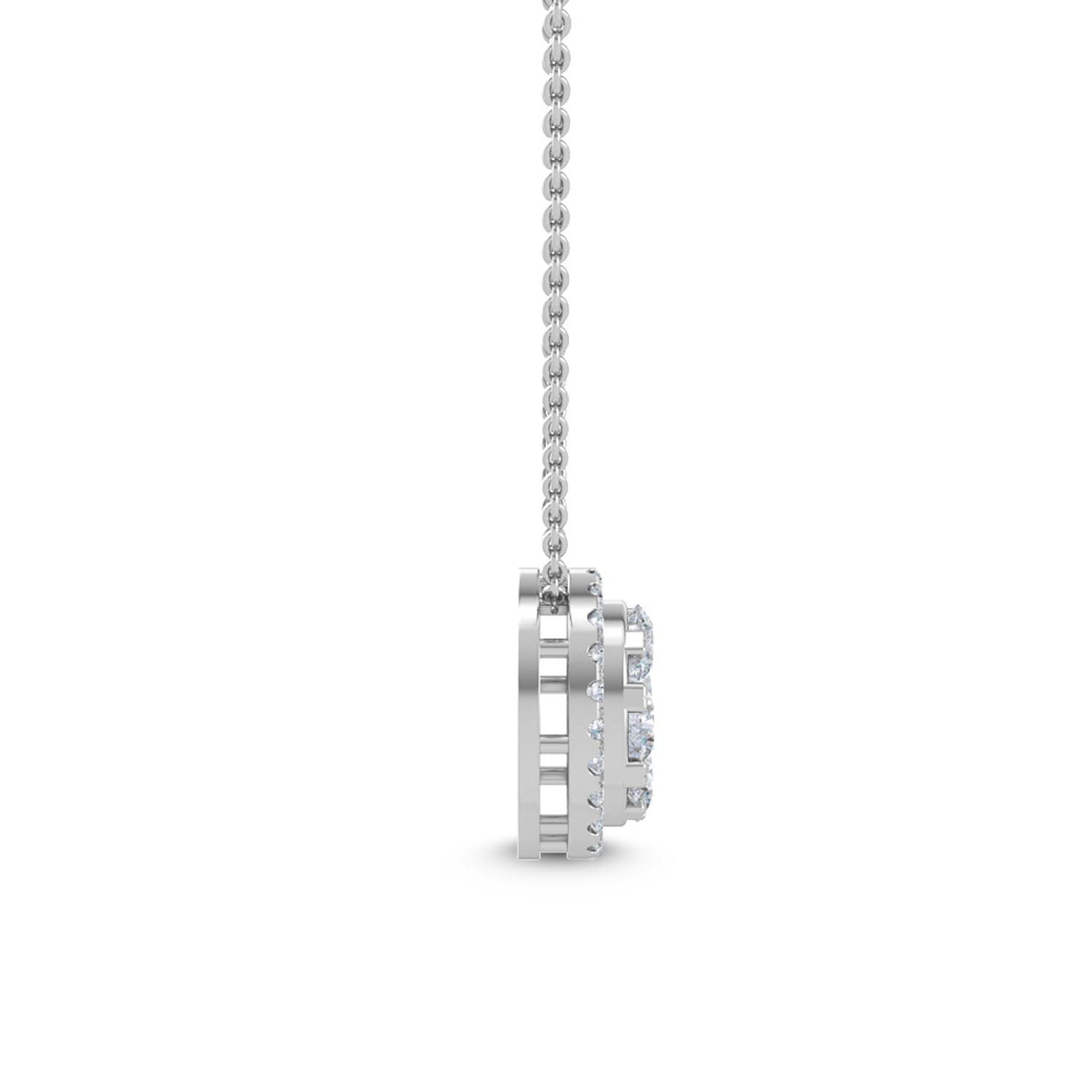 White Gold / 0.57ct Lab Grown Diamond Cluster Pendant