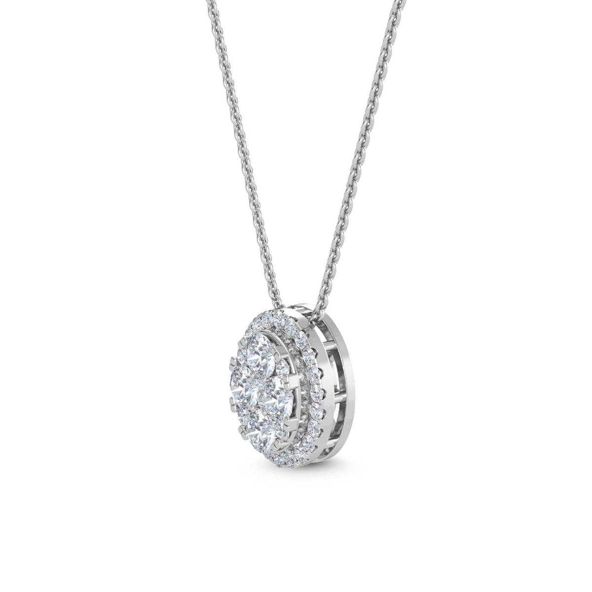 White Gold / 0.57ct Lab Grown Diamond Cluster Pendant