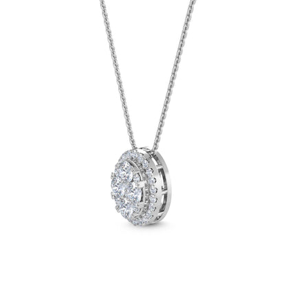 White Gold / 0.57ct Lab Grown Diamond Cluster Pendant
