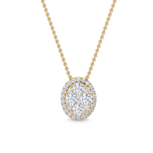 Yellow Gold / 0.57ct Lab Grown Diamond Cluster Pendant