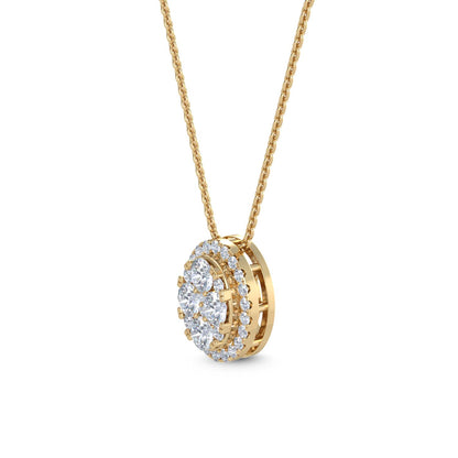 Yellow Gold / 0.57ct Lab Grown Diamond Cluster Pendant