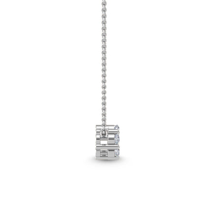 White Gold / Lab Grown Diamond Cluster Pendant