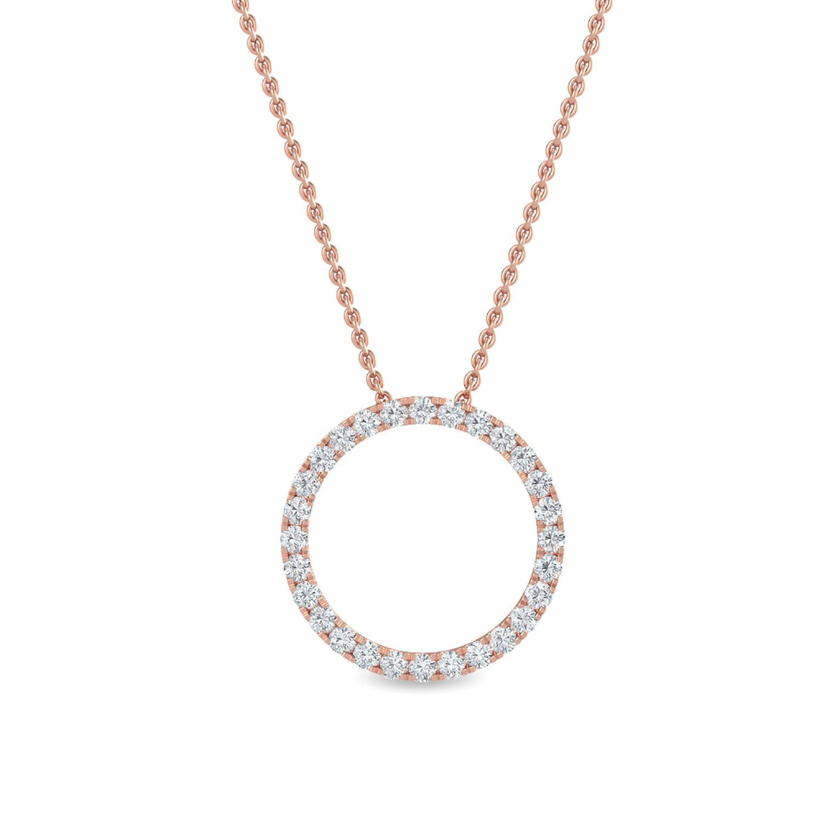 Rose Gold / Lab Grown Diamond Cluster Pendant