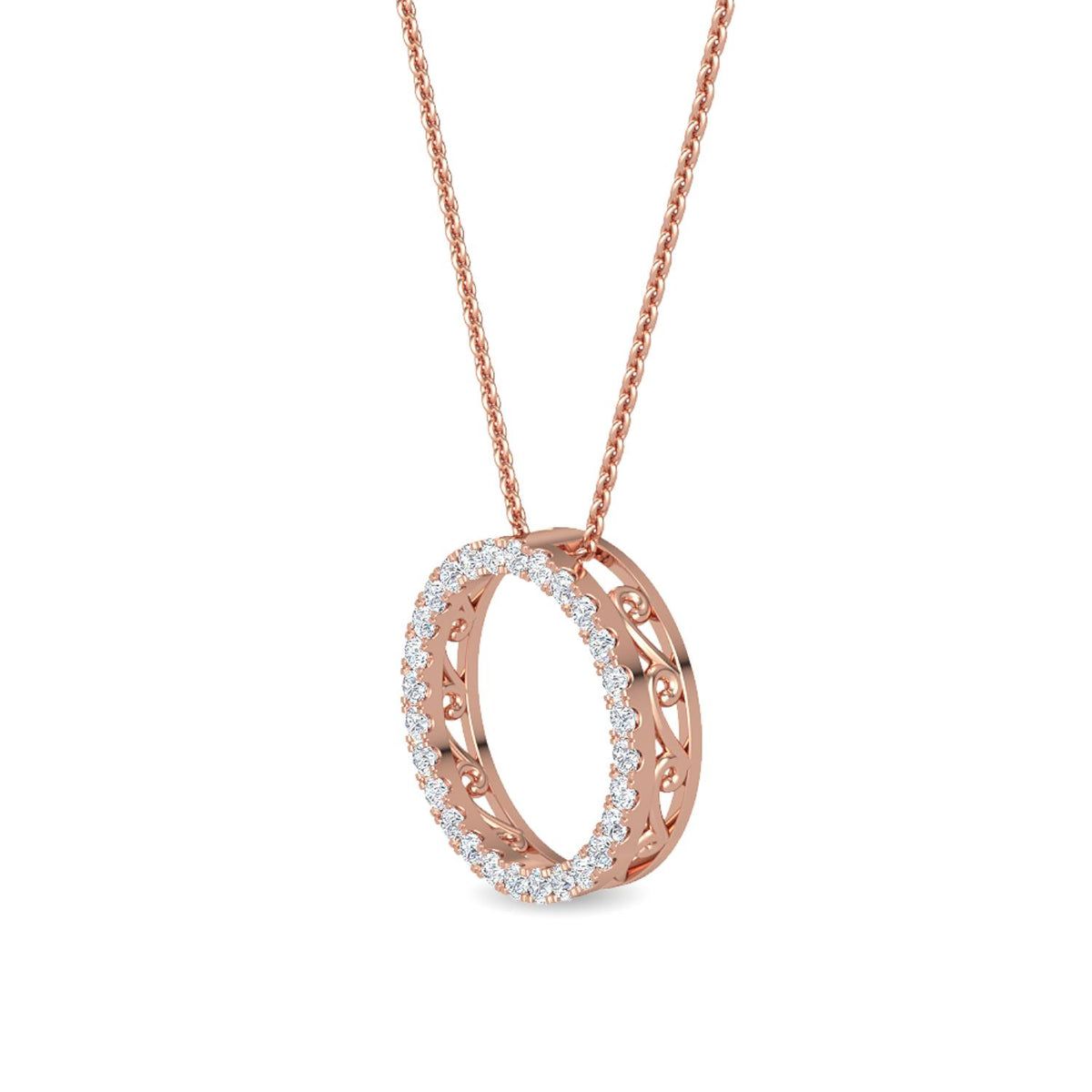 Rose Gold / Lab Grown Diamond Cluster Pendant