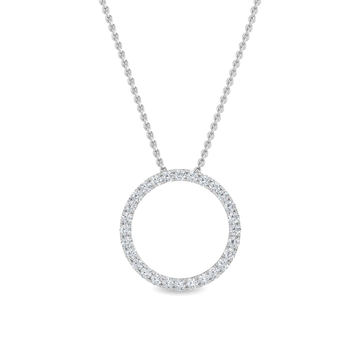 White Gold / Lab Grown Diamond Cluster Pendant
