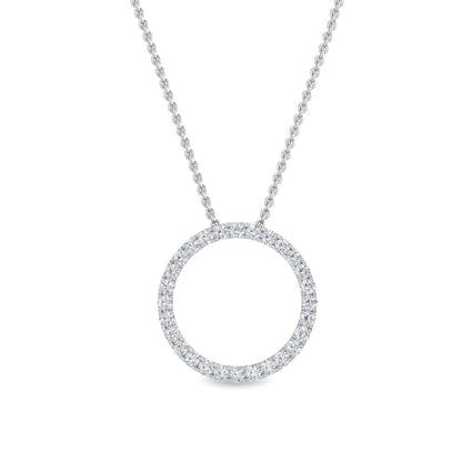 White Gold / Lab Grown Diamond Cluster Pendant