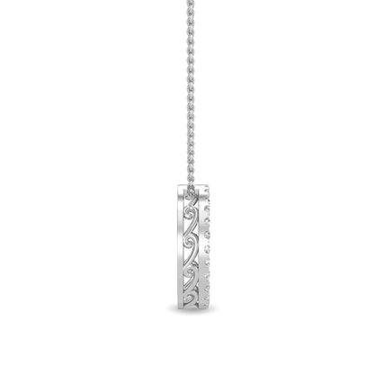 White Gold / Lab Grown Diamond Cluster Pendant