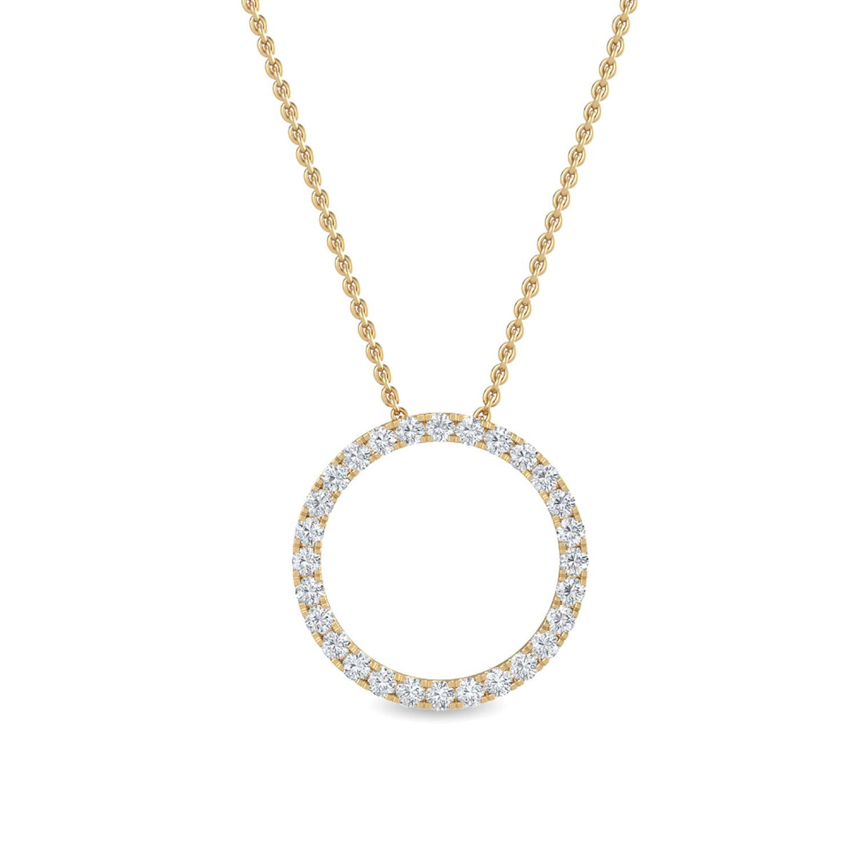 Yellow Gold / Lab Grown Diamond Cluster Pendant
