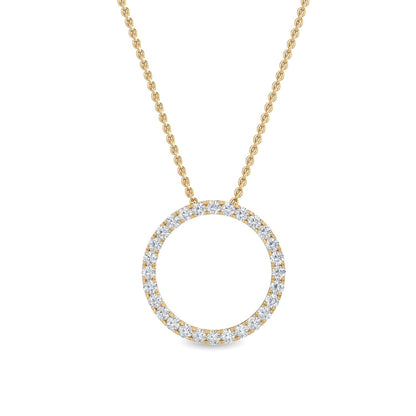 Yellow Gold / Lab Grown Diamond Cluster Pendant