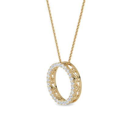 Yellow Gold / Lab Grown Diamond Cluster Pendant