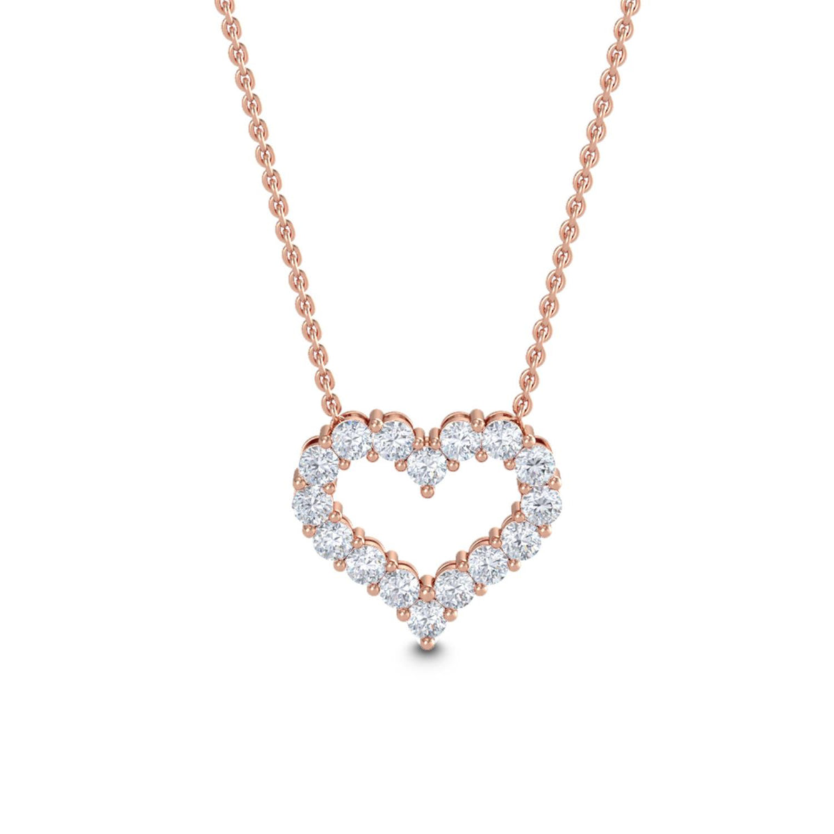 Rose Gold / Lab Grown Diamond Heart Pendant