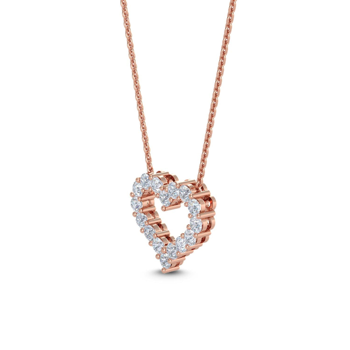 Rose Gold / Lab Grown Diamond Heart Pendant
