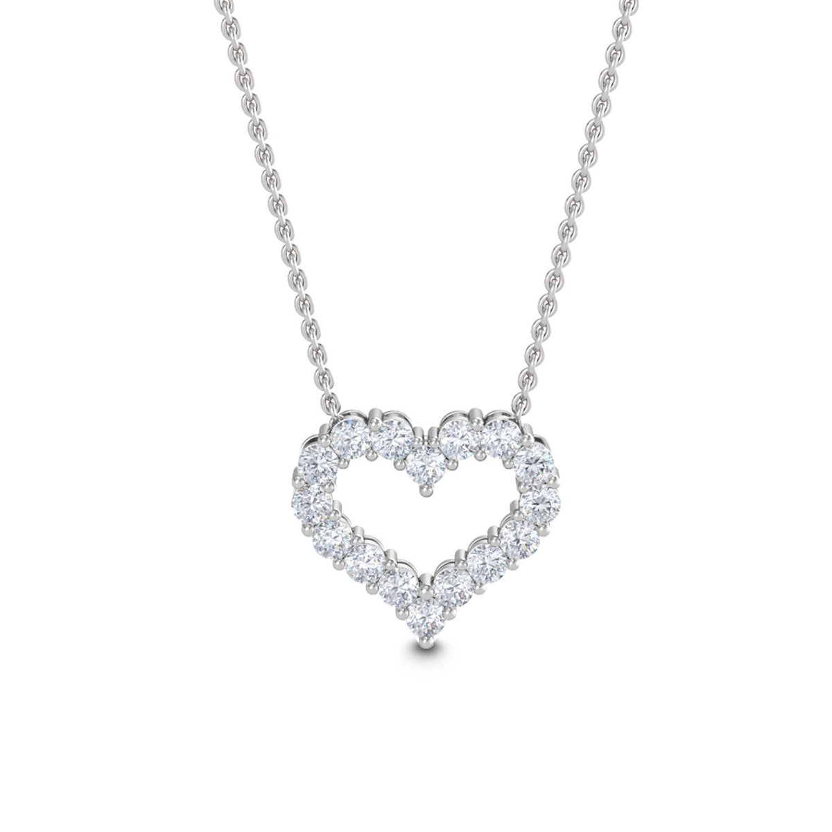 White Gold / Lab Grown Diamond Heart Pendant